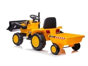 Детский электромобиль Bulldozer с прицепом, 12 Вольт, одноместный, желтый цена и информация | Электромобили для детей | 220.lv