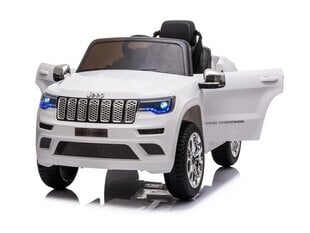 Детский электромобиль Jeep Grand Cherokee, 12 Вольт, одноместный, белый цена и информация | Электромобили для детей | 220.lv