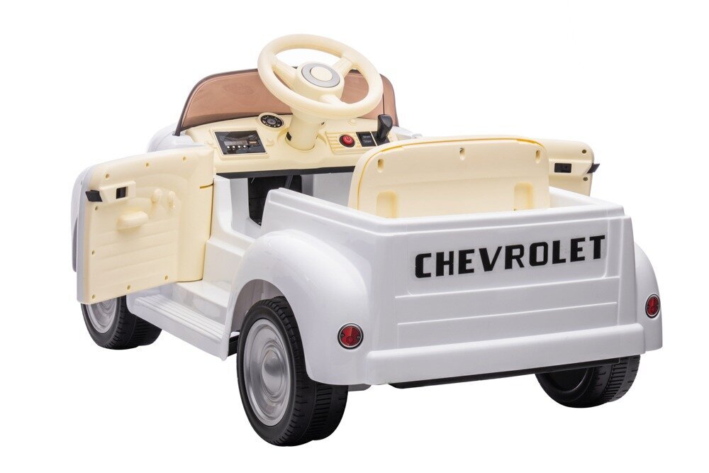 Bērnu elektroauto Chevrolet 3100 Classic Rollzone, balts cena un informācija | Bērnu elektroauto | 220.lv