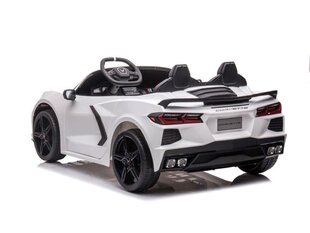 Детский электромобиль 2-х местный Corvette Stingray 12в с музыкальным модулем, белый цена и информация | Электромобили для детей | 220.lv