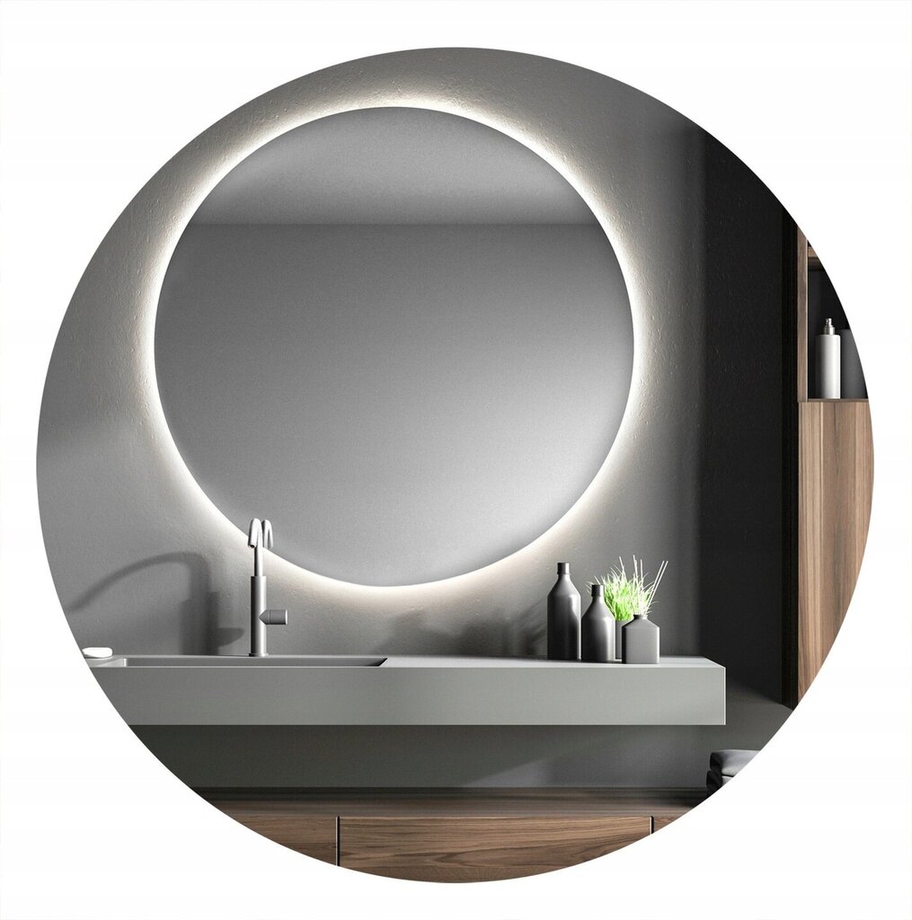 Spogulis ar LED apgaismojumu Fabryka spīdums, sudrabs ​ цена и информация | Spoguļi | 220.lv