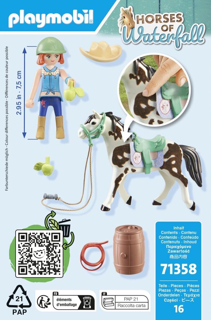 71358 PLAYMOBIL® Horses of Waterfall Ellie and Sawdust cena un informācija | Konstruktori | 220.lv