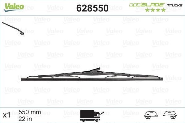 Stikla tīrītāju slotiņu gumija Valeo wiper blade optiblade cena un informācija | Logu slotiņas | 220.lv