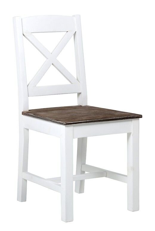 Krēsls Acazia Madrid, balts/pelēks cena un informācija | Virtuves un ēdamistabas krēsli | 220.lv