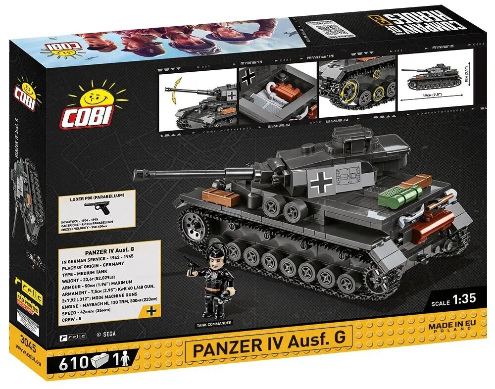 Konstruktors Cobi Company Of Heroes 3 Panzer IV Ausf. G 3045, 610 gab. цена и информация | Konstruktori | 220.lv