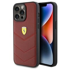 Ferrari FEHCP15XRDUR iPhone 15 Pro Max 6.7" czerwony|red hardcase Leather Stitched Lines цена и информация | Чехлы для телефонов | 220.lv