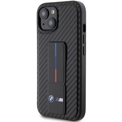 BMW BMHCP15XGSPCCK iPhone 15 Pro Max 6.7" czarny|black hardcase Grip Stand Smooth & Carbon цена и информация | Чехлы для телефонов | 220.lv