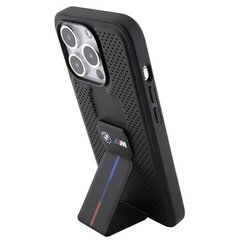 BMW BMHCP15XGSPPRK iPhone 15 Pro Max 6.7" czarny|black hardcase Grip Stand Smooth & Perforated цена и информация | Чехлы для телефонов | 220.lv