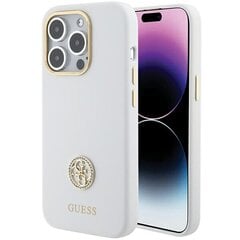 Guess GUHCP15LM4DGPH iPhone 15 Pro 6.1" biały|white hardcase Silicone Logo Strass 4G цена и информация | Чехлы для телефонов | 220.lv