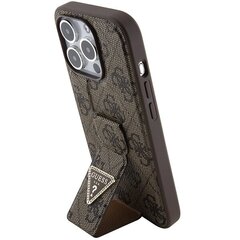 Guess GUHCP15LPGS4TDW iPhone 15 Pro 6.1" brązowy|brown hardcase Grip Stand 4G Triangle Strass цена и информация | Чехлы для телефонов | 220.lv