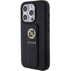 Guess GUHCP15LPGSSADK iPhone 15 Pro 6.1" czarny|black hardcase Grip Stand 4G Saffiano Strass цена и информация | Чехлы для телефонов | 220.lv