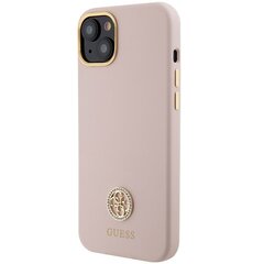 Guess GUHCP15M4DGPP iPhone 15 Plus 6.7" jasnoróżowy|pink hardcase Silicone Logo Strass 4G цена и информация | Чехлы для телефонов | 220.lv