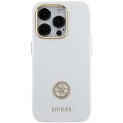 Guess GUHCP15SM4DGPH iPhone 15 6.1" biały|white hardcase Silicone Logo Strass 4G цена и информация | Чехлы для телефонов | 220.lv