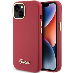 Guess GUHCP15SSMBSLM iPhone 15 6.1" magenta hardcase Silicone Script Metal Logo & Frame цена и информация | Чехлы для телефонов | 220.lv