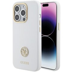 Guess GUHCP15XM4DGPH iPhone 15 Pro Max 6.7" biały|white hardcase Silicone Logo Strass 4G цена и информация | Чехлы для телефонов | 220.lv