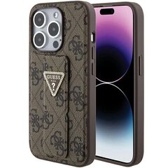 Guess GUHCP15XPGS4TDW iPhone 15 Pro Max 6.7" brązowy|brown hardcase Grip Stand 4G Triangle Strass цена и информация | Чехлы для телефонов | 220.lv