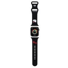 Hello Kitty Pasek HKAWMSCHBLK Apple Watch 38|40|41mm czarny|black strap Silicone Kitty Head цена и информация | Аксессуары для смарт-часов и браслетов | 220.lv