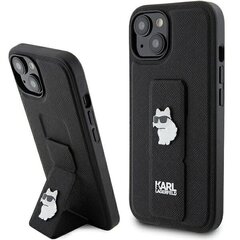 Karl Lagerfeld KLHCP15SGSACHPK iPhone 15 6.1" czarny|black hardcase Gripstand Saffiano Choupette Pins цена и информация | Чехлы для телефонов | 220.lv