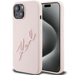 Karl Lagerfeld KLHCP15SSKSBMCP iPhone 15 6.1" różowy|pink hardcase Silicone Karl Script цена и информация | Чехлы для телефонов | 220.lv