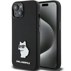 Karl Lagerfeld KLHCP15SSMHCNPP iPhone 15 6.1" różowy|pink Silicone Choupette Metal Pin цена и информация | Чехлы для телефонов | 220.lv