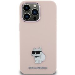 Karl Lagerfeld KLHCP15SSMHCNPP iPhone 15 6.1" różowy|pink Silicone Choupette Metal Pin цена и информация | Чехлы для телефонов | 220.lv