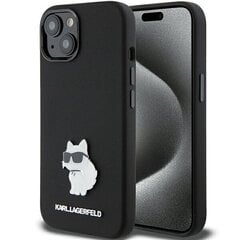 Karl Lagerfeld KLHCP15MSMHKNPK iPhone 15 Plus 6.7" czarny|black Silicone Ikonik Metal Pin цена и информация | Чехлы для телефонов | 220.lv