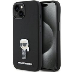 Karl Lagerfeld KLHCP15MSMHKNPK iPhone 15 Plus 6.7" czarny|black Silicone Ikonik Metal Pin цена и информация | Чехлы для телефонов | 220.lv