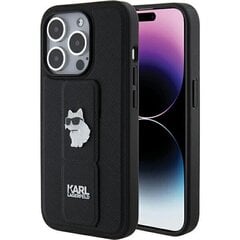 Karl Lagerfeld KLHCP15LGSACHPK iPhone 15 Pro 6.1" czarny|black hardcase Gripstand Saffiano Choupette Pins цена и информация | Чехлы для телефонов | 220.lv