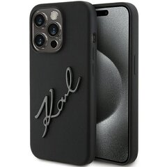 Karl Lagerfeld KLHCP15LSMHCNPK iPhone 15 Pro 6.1" czarny|black Silicone Choupette Metal Pin цена и информация | Чехлы для телефонов | 220.lv