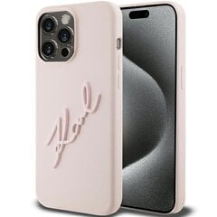 Karl Lagerfeld KLHCP15XSKSBMCP iPhone 15 Pro Max 6.7" różowy|pink hardcase Silicone Karl Script цена и информация | Чехлы для телефонов | 220.lv