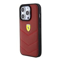 Ferrari FEHCP15LRDUR iPhone 15 Pro 6.1" czerwony|red hardcase Leather Stitched Lines цена и информация | Чехлы для телефонов | 220.lv