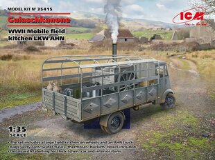 Līmējošais modelis ICM 35415 WWII German mobile field kitchen AHN Gulaschkanone 1/35 cena un informācija | Līmējamie modeļi | 220.lv