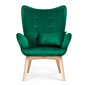 Krēsls ar kāju balstu, zaļš цена и информация | Atpūtas krēsli | 220.lv