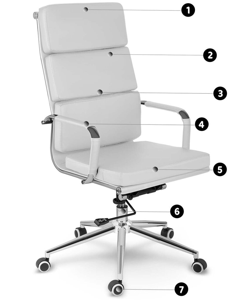 Biroja krēsls, Ryokan, balts cena un informācija | Biroja krēsli | 220.lv