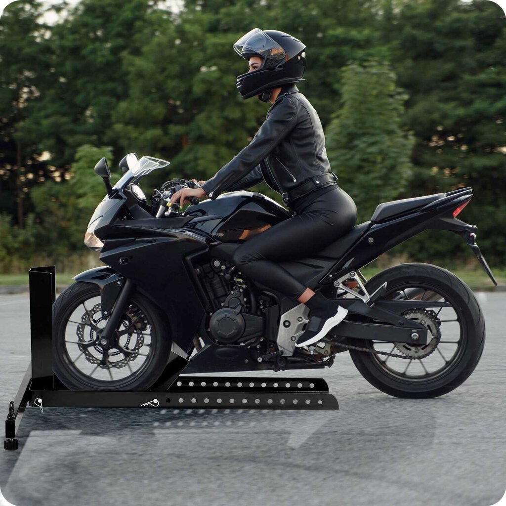 MT3 priekšējo riteņu motociklu statīvs melns cena un informācija | Moto piederumi | 220.lv