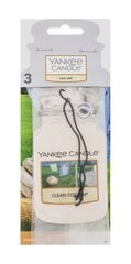 Освежитель воздуха для автомобиля Yankee Candle Clean Cotton, 3 шт. цена и информация | Освежители воздуха для салона | 220.lv