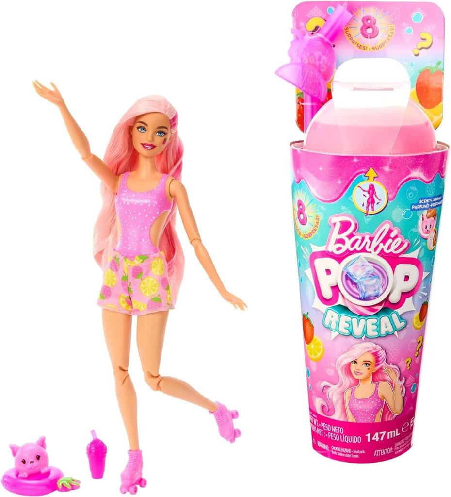 Leļļu komplekts zemeņu citrons Barbie Pop Reveal Fruit Series cena un informācija | Rotaļlietas meitenēm | 220.lv