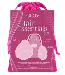 Набор для ухода за волосами Glov Hair Essentials: тюрбан для волос + щетка + сумка. цена и информация | Расчески, щетки для волос, ножницы | 220.lv