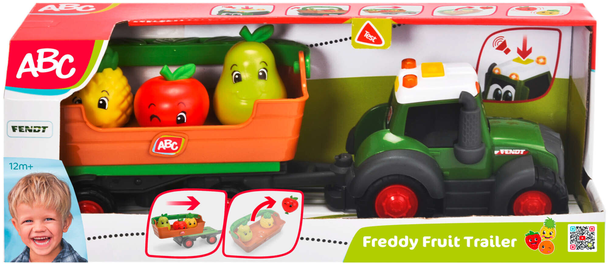 Komplekts ABC Freddy Augļu piekabe Interaktīvā traktora skaņas gaisma цена и информация | Rotaļlietas meitenēm | 220.lv