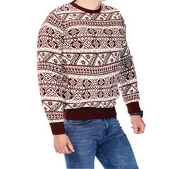 Vīriešu bordo krāsas Ziemassvētku džemperis Livel h2505-52974-XXL cena un informācija | Vīriešu džemperi | 220.lv