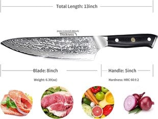 Японский кухонный нож SanCook, 20 см цена и информация | Ножи и аксессуары для них | 220.lv