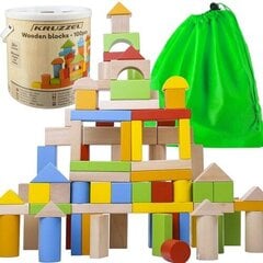 Набор деревянных кубиков Kruzzel, 100 шт цена и информация | Развивающие игрушки | 220.lv