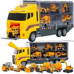 Rotaļu kravas automašīna ar celtniecības transportlīdzekļiem Kruzzel цена и информация | Игрушки для мальчиков | 220.lv