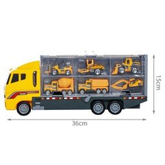 Rotaļu kravas automašīna ar celtniecības transportlīdzekļiem Kruzzel цена и информация | Игрушки для мальчиков | 220.lv