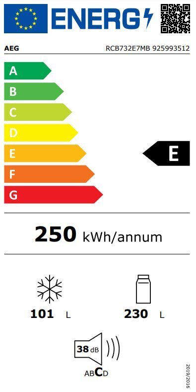 AEG RCB732E7MB cena un informācija | Ledusskapji | 220.lv