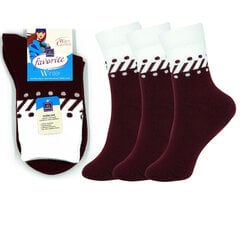 Женские теплые носки Bisoks 22189, бордовые, 3 пары цена и информация | Женские носки | 220.lv