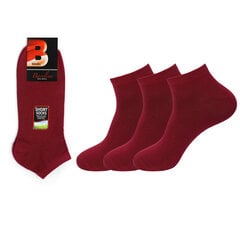 Мужские короткие носки Bisoks 12301 бордовые, 3 пары цена и информация | Мужские носки | 220.lv