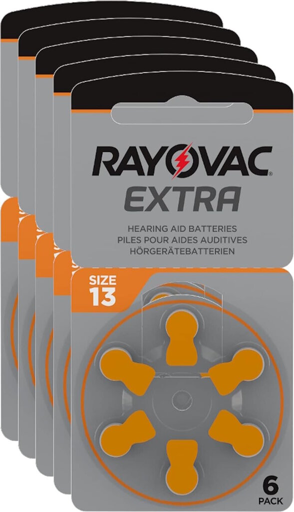 Rayovac Extra Advanced 13 baterijas dzirdes aparātiem, 30 gab. cena un informācija | Baterijas | 220.lv