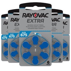 Rayovac Extra Advanced 675 (PR44) baterijas dzirdes aparātiem, 30 gab. цена и информация | Батарейки | 220.lv