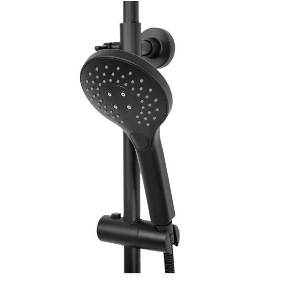 Rea melns dušas komplekts ar termostatu cena un informācija | Dušas komplekti un paneļi | 220.lv